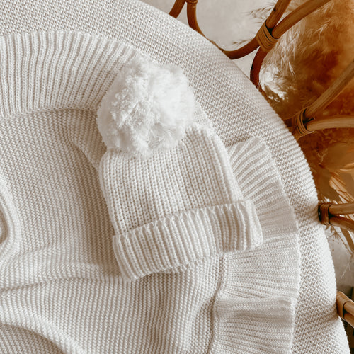 Mini Knit Beanie - Milk