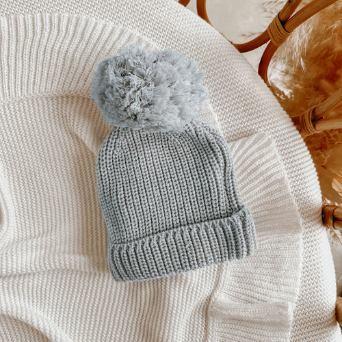 Mini Knit Beanie - Powder Blue