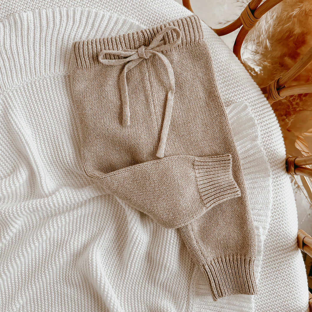 Mini Knit Pants - Fawn