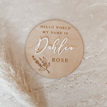 Load image into Gallery viewer, 15cm Personalised Wooden Announcement Plaque