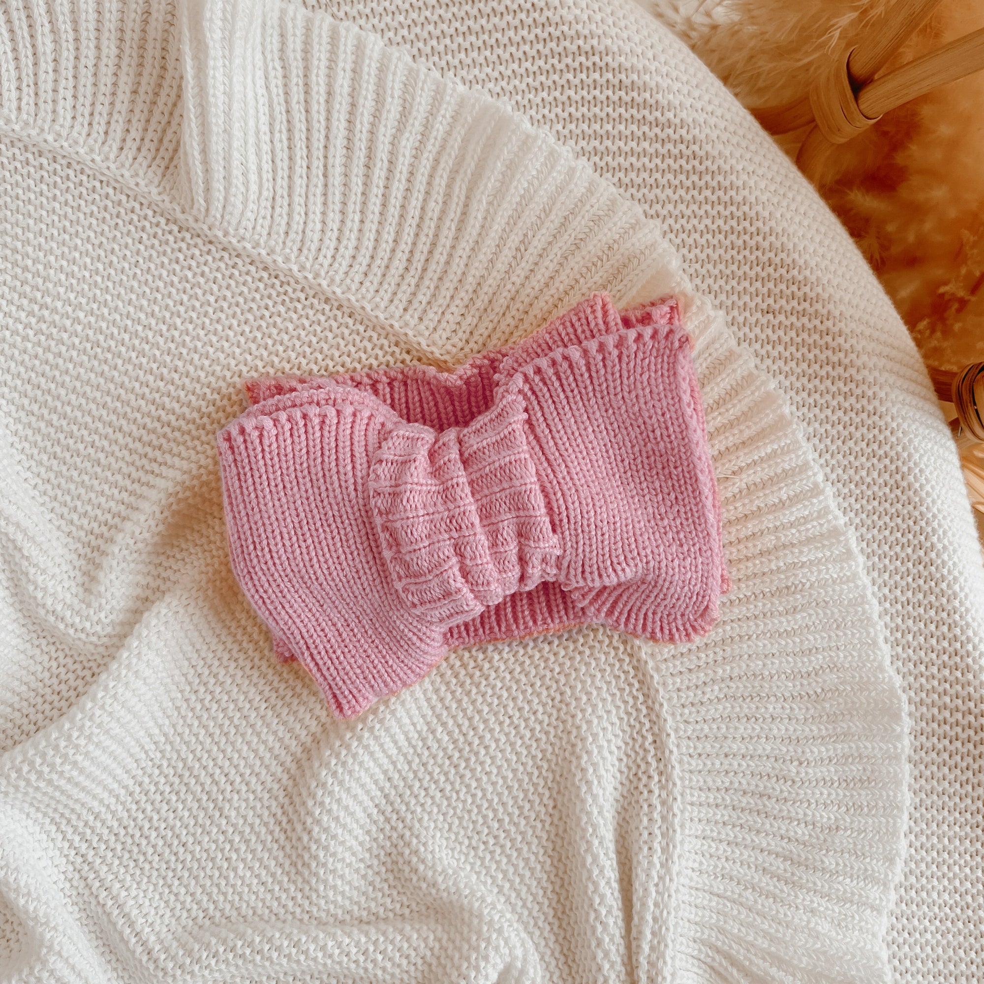 Knit Baby Topknot - Dusty Pink