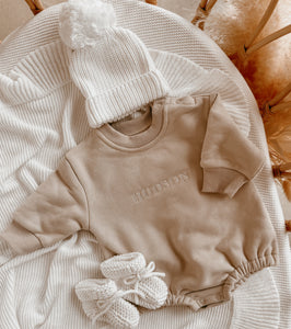 Personalised Long Sleeve Bubble Romper - Fawn