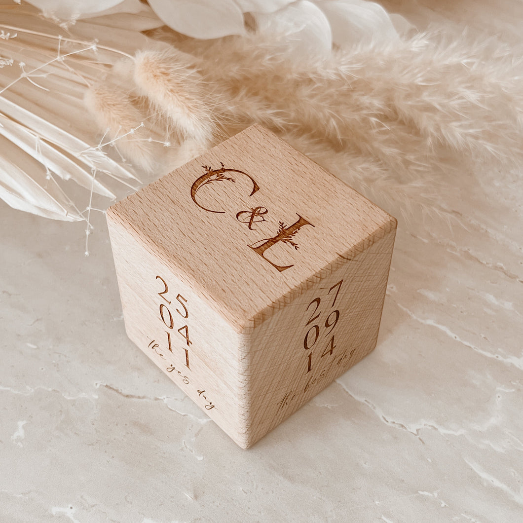 Personalised Wedding Keepsake Cube