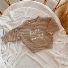 Load image into Gallery viewer, &#39;Hello World&#39; Mini Knit Sweater - Fawn