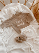 Load image into Gallery viewer, &#39;Hello World&#39; Mini Knit Sweater - Fawn