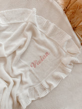 Load image into Gallery viewer, Heirloom Poppy Frill Knit Blanket