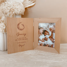 Load image into Gallery viewer, Grandparent &#39;Moon &amp; Back&#39; Quote Personalised Wooden Photo Frame