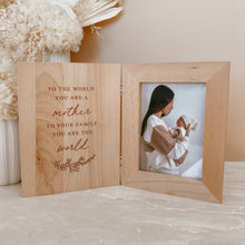 Load image into Gallery viewer, Mother&#39;s Day &#39;You Are My World&#39; Quote Wooden Photo Frame