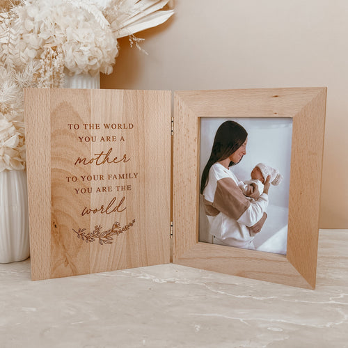 Mother's Day 'You Are My World' Quote Wooden Photo Frame