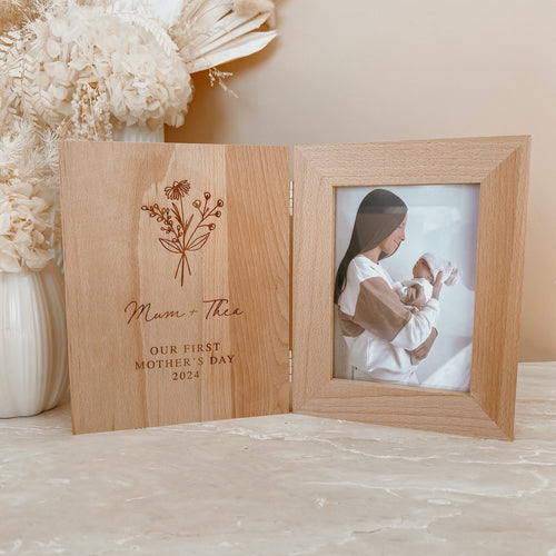 'Our First Mother's Day' Personalised Wooden Photo Frame