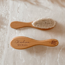 Load image into Gallery viewer, Personalised Keepsake Bundle - Carousel, Brush, Moon Rattle (Leaf)