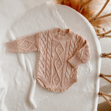 Load image into Gallery viewer, Long Sleeve Cable Knit Romper