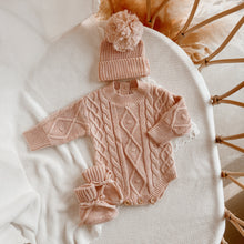Load image into Gallery viewer, Long Sleeve Cable Knit Romper