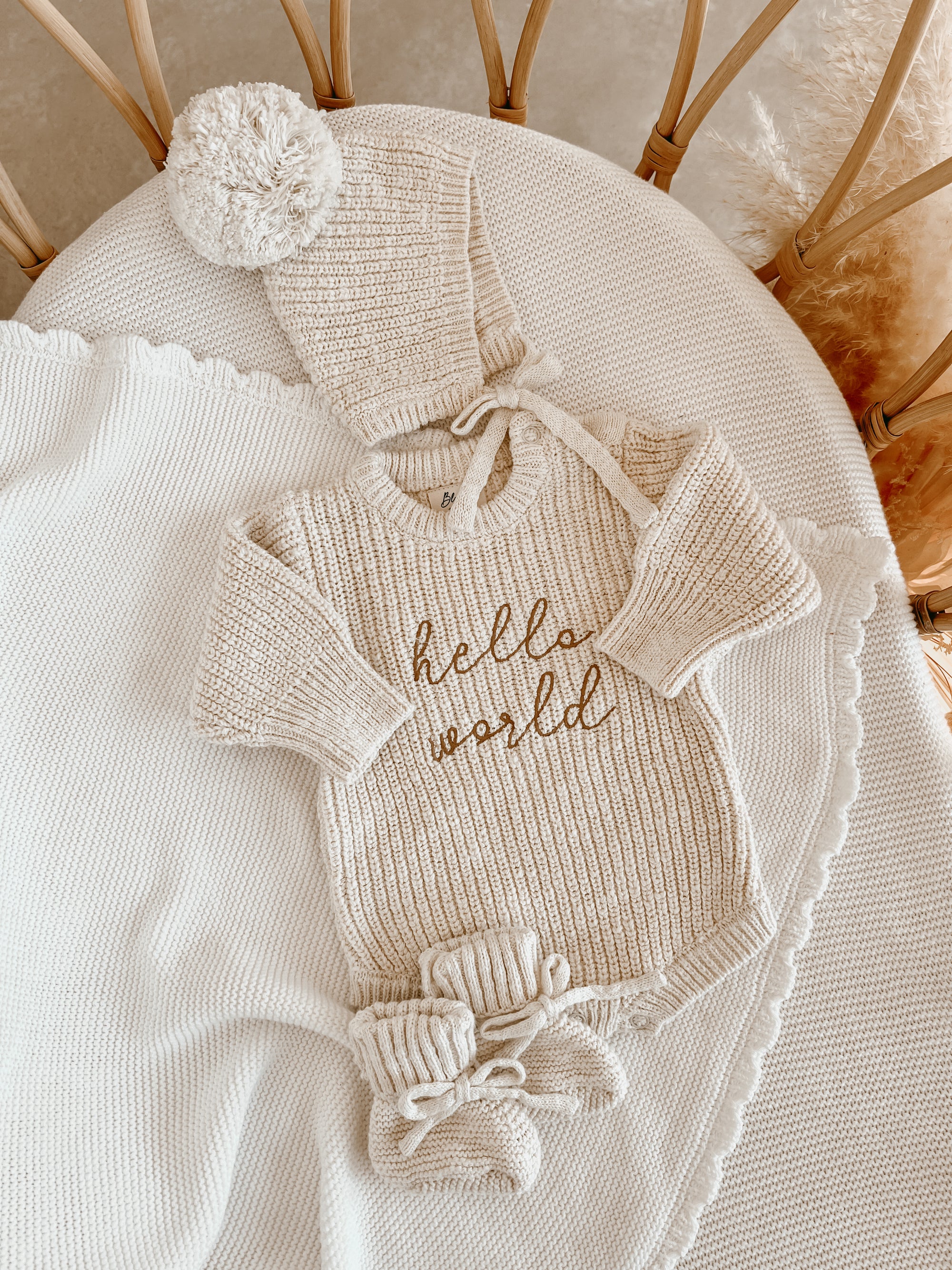 Chunky Knit Bonnet - Honey