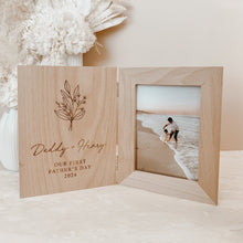 Load image into Gallery viewer, &#39;Our First Father&#39;s Day 2025&#39; Personalised Wooden Photo Frame