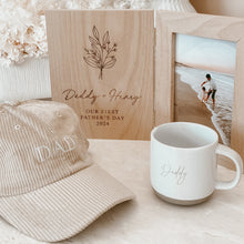 Load image into Gallery viewer, &#39;Our First Father&#39;s Day 2025&#39; Personalised Wooden Photo Frame