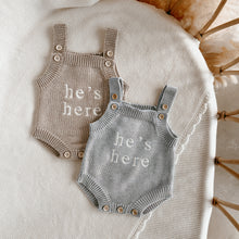 Load image into Gallery viewer, &#39;He&#39;s Here&#39; Singlet Mini Knit Romper