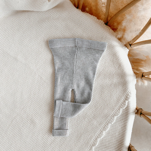 Ribbed Knit Leggings - Powder Blue