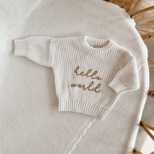 Load image into Gallery viewer, &#39;Hello World&#39; Mini Knit Sweater - Milk