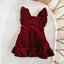 Load image into Gallery viewer, Burgundy Corduroy Christmas Dress (2024 Design)