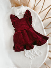 Load image into Gallery viewer, Burgundy Corduroy Christmas Dress (2024 Design)