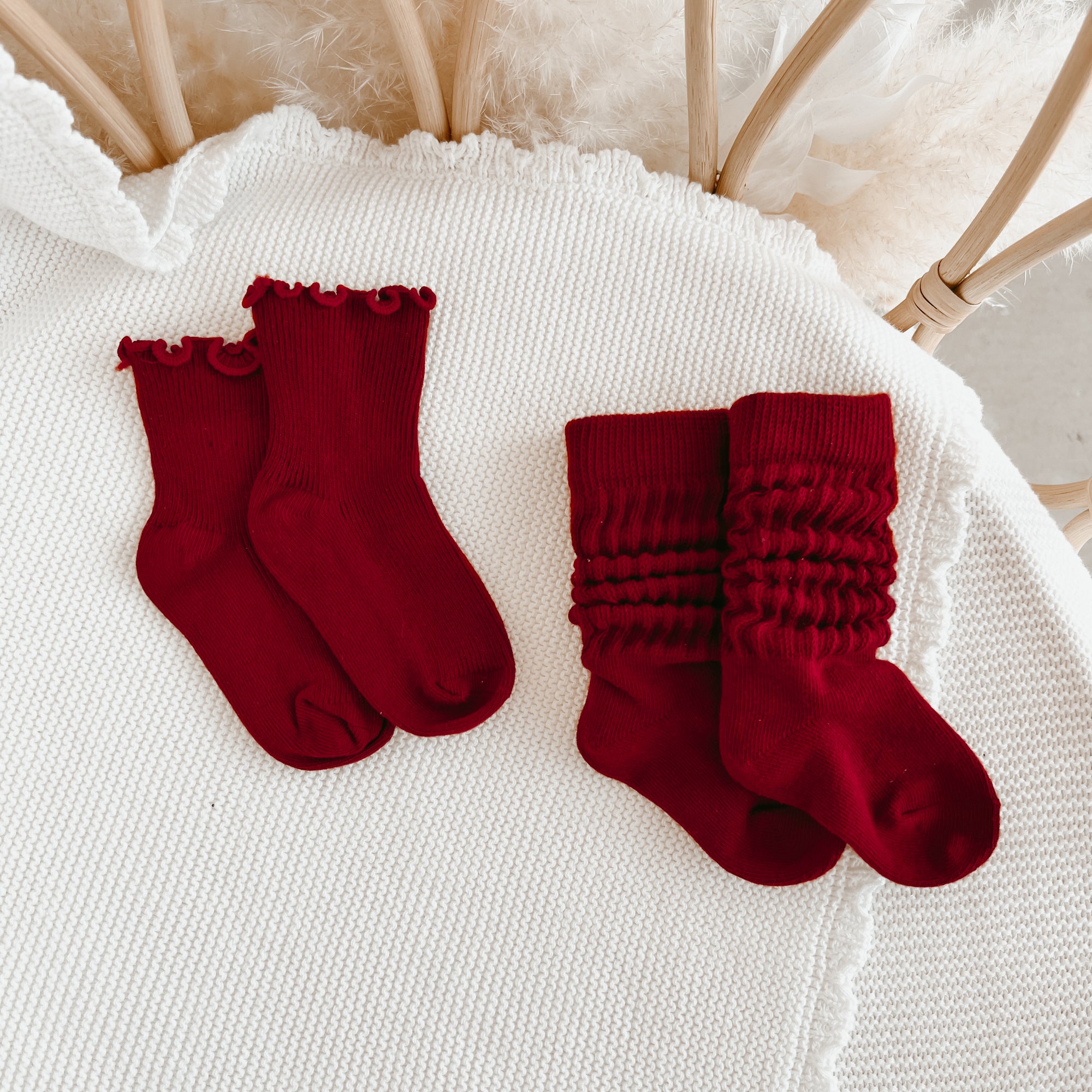 Red Scrunch Socks