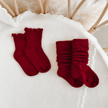 Load image into Gallery viewer, Red Socks (Frill or Scrunch)