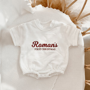Personalised 'First Christmas' Bubble Romper - Short Sleeve