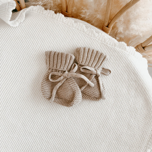 Mini Knit Booties - Fawn