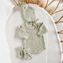 Load image into Gallery viewer, Pear Chunky Knit Romper &amp; Bonnet Bundle