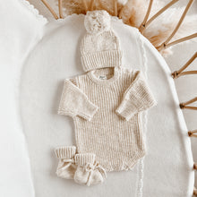 Load image into Gallery viewer, Honey Chunky Knit Romper &amp; Beanie Bundle