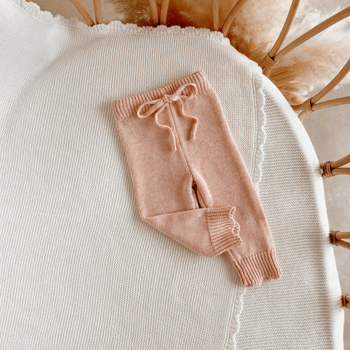 Mini Knit Pants - Pink Lemonade