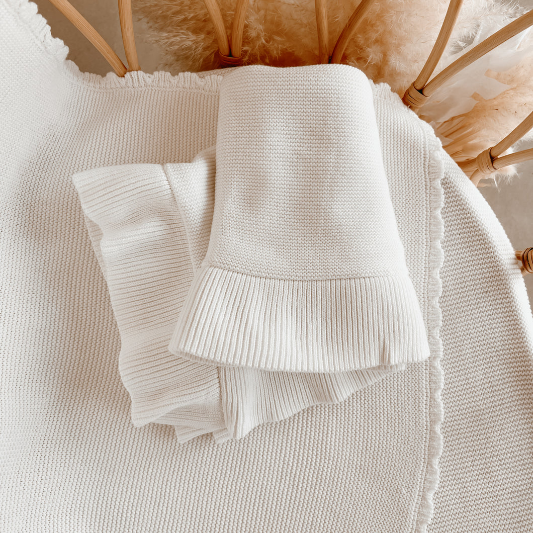 Heirloom Poppy Frill Knit Blanket