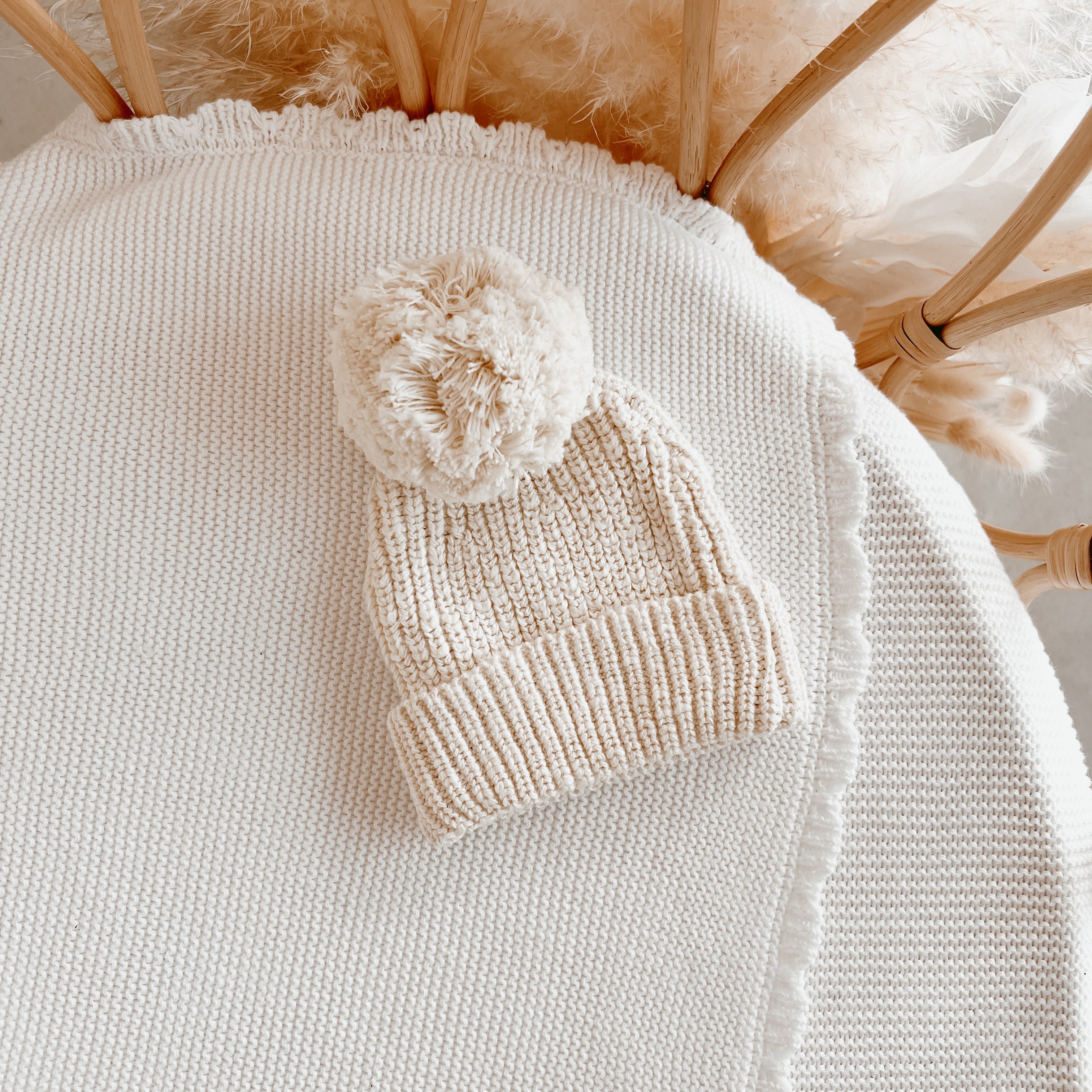 帽子 ANDMARY Baby knit babushka Ivory ANDMARY】Baby knit babushka