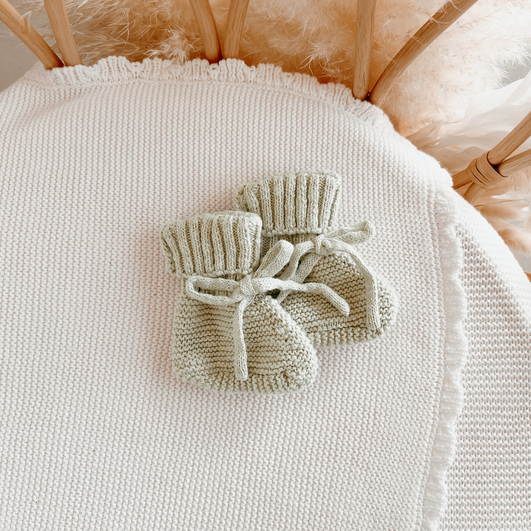 Chunky Knit Booties - Pear - PRE ORDER - Est. Dispatch Date Mid-June