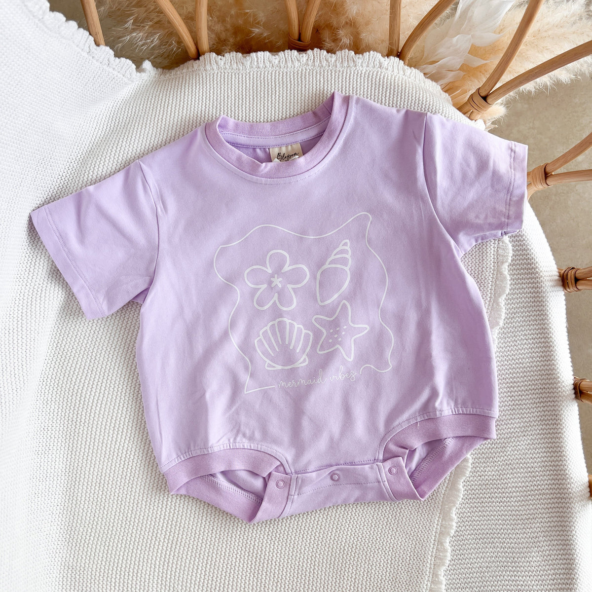 Lavender 'Mermaid Vibes' Oversized Slouch Romper