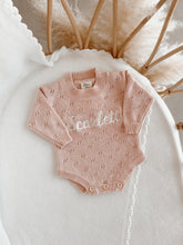Load image into Gallery viewer, The Mabel Pointelle Knit Romper - Pink Lemonade