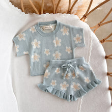 Load image into Gallery viewer, Blue Daisy Knit Set