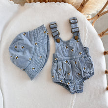 Load image into Gallery viewer, Denim Bee Overall Bundle - Blue