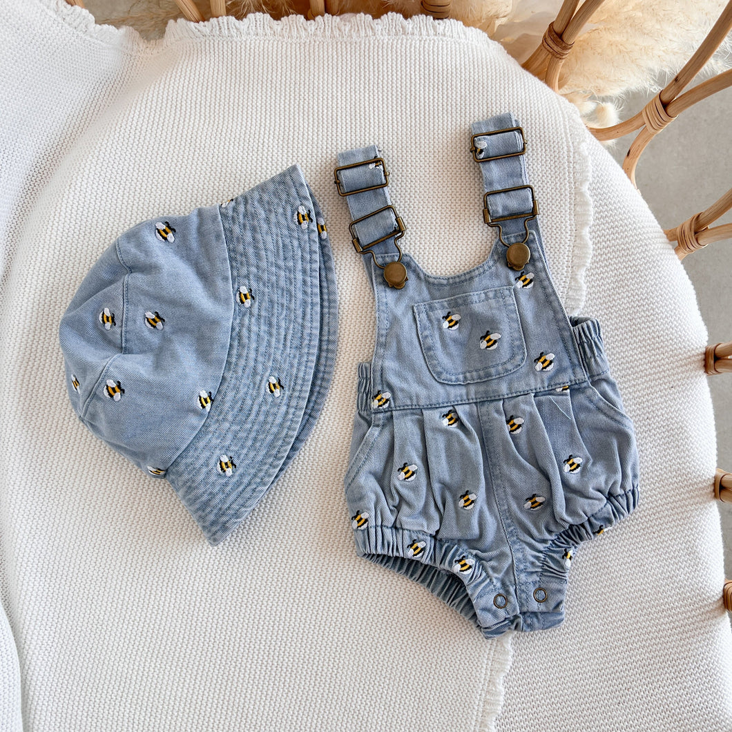 Denim Bee Overall Bundle - Blue