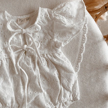 Load image into Gallery viewer, Sunflower Lace Flutter Sleeve Romper