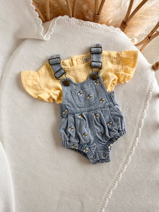 Lemon Muslin Tee - Flutter Sleeve