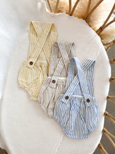 Load image into Gallery viewer, Blue Stripe Cross Back Romper