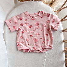Load image into Gallery viewer, &#39;Brunch Club&#39; Slouch Romper - Pink &amp; Red