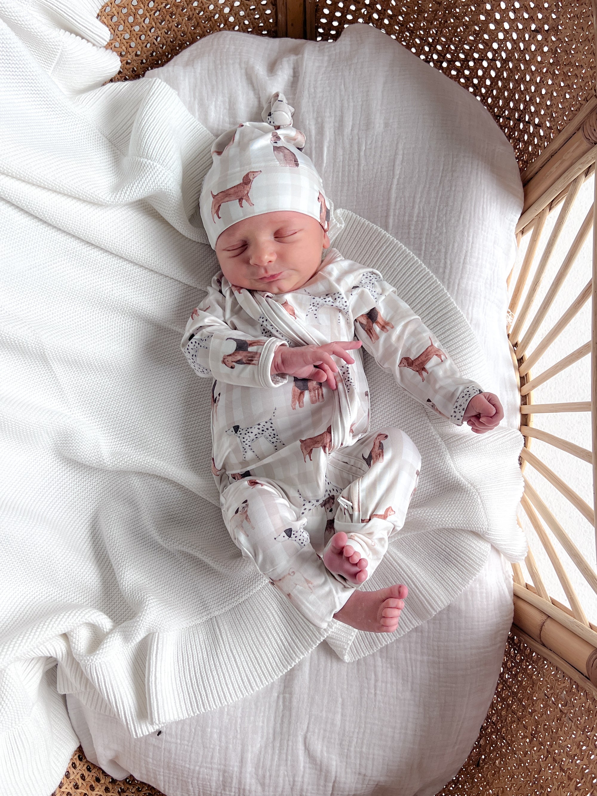 SALE Bamboo Knotted Beanie - Puppy Picnic