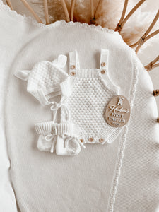 Lamb Singlet Knit Romper - Milk