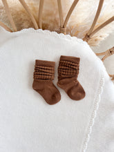 Load image into Gallery viewer, Chocolate Brown Socks (Frill or Scrunch)