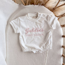Load image into Gallery viewer, Personalised 'First Easter' Long Sleeve Bubble Romper - Milk