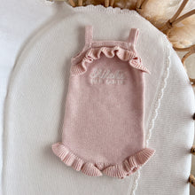 Load image into Gallery viewer, Personalised 'First Easter' Frill Knit Romper - Pink Lemonade