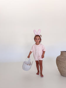 'Little Bunny' Slouch Romper OR Tee - Peach (NB-7Y)